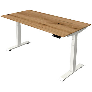 Image Kerkmann Move 4 elektrisch höhenverstellbarer Schreibtisch eiche rechteckig, T-Fuß-Gestell weiß 160,0 x 80,0 cm