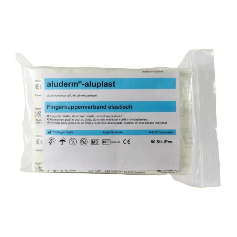 Image aluderm® -aluplast elastisch, ca. 4,3 x 7,2 cm | 50 Stück einzeln eingesiegelt Fingerkuppenverband