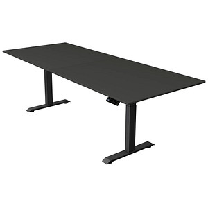 Image Kerkmann Move 4 elektrisch höhenverstellbarer Schreibtisch anthrazit rechteckig, T-Fuß-Gestell grau 250,0 x 100,0 cm