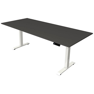 Image Kerkmann Move 4 elektrisch höhenverstellbarer Schreibtisch anthrazit rechteckig, T-Fuß-Gestell weiß 225,0 x 100,0 cm
