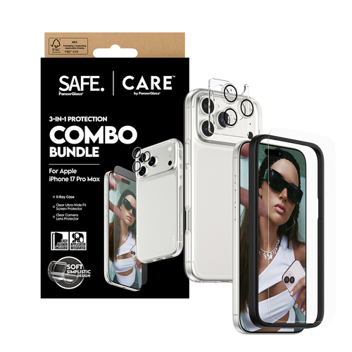 Image PANZERGLASS SAFE. | CARE 3-in-1 Fashionable Combo Bundle iPhone 17 Pro Max