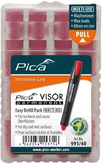 Image PICA-MARKER VISOR permanent Ersatzminen -Sets, rot