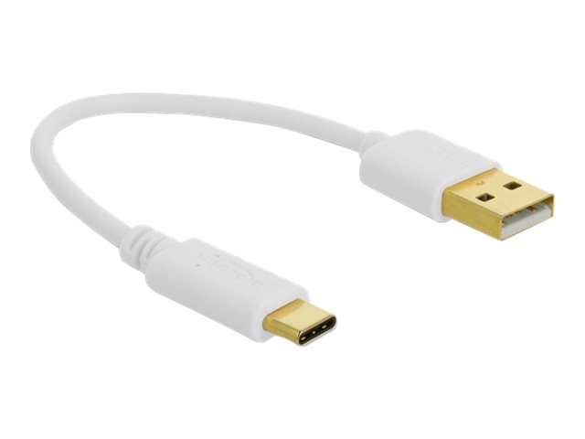 Image DELOCK USB Ladekabel Typ-A zu USB Type-C 15cm weiß