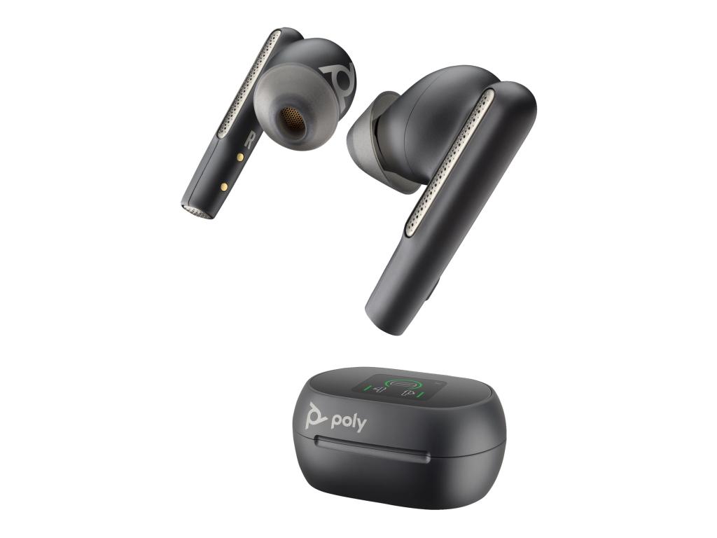 Image HP Poly Voyager Free 60+ UC Carbon Black Earbuds +BT700 USB-C Adapter +Touchscr