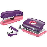 Image ACCOUNTING OFFICE SOFTWARE Rapid Locher und Heftgeräte Set Mini lila/rosa