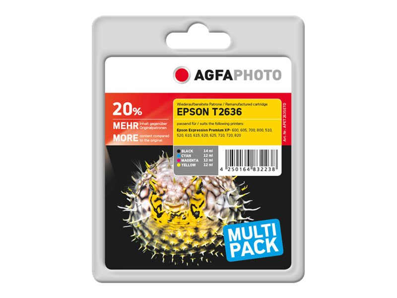 Image AGFAPHOTO Multi pack 4er Pack Schwarz, Gelb, Cyan, Magenta wiederaufbereitet Ti