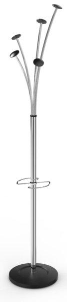 Image Garderobenständer 187cm, chrom 5 Haken, Schirmständer