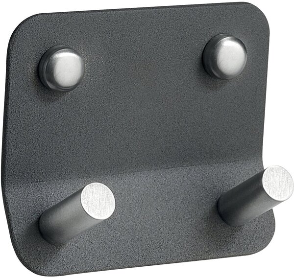 Image Garderobenhaken zur Wandbe- festigung, Eisen, Satin grau