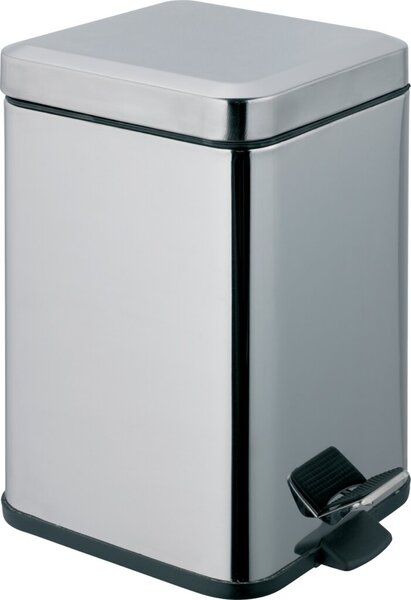 Image Abfalltretsammler, 12l, Metall, verchromt, eckige Form
