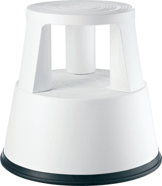 Image Rollhocker, weiß, mit 3 Gleitrollen, rutschfester Gummibezug, zusammen-