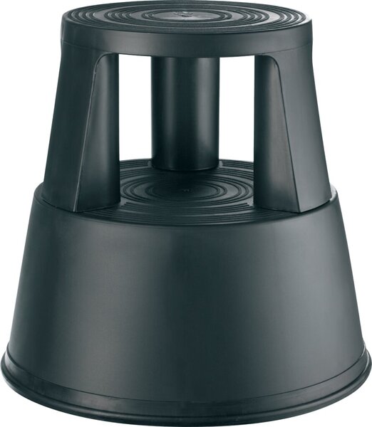 Image Rollhocker, schwarz, mit 3 Gleitrollen rutschfester Gummibezug, zusammen-