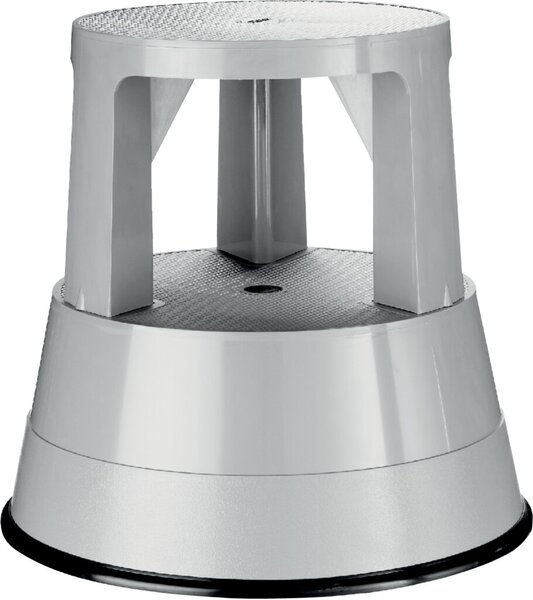 Image Rollhocker, lichtgrau, mit 3 Gleit- rollen, rutschfester Gummibezug,