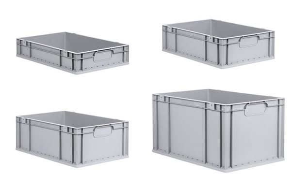 Image ALLIT Aufbewahrungsbox ProfiPlus EuroEco C632, grau Eurobox aus PP, geschlossen