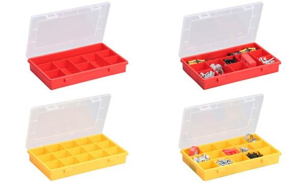 Image ALLIT Sortimentskasten "EuroPlus Basic", Größe: 29/9, rot hochschlagfester Poly