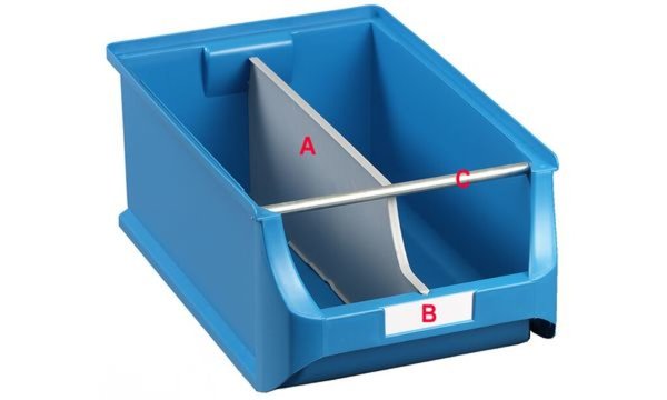 Image ALLIT Trennsteg für Sichtlagerkasten ProfiPlus Box 3 grau, aus PP, zum Aufteile
