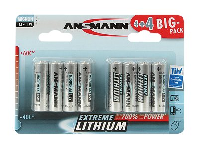Image ANSMANN 4+4 Ansmann Extreme Lithium AA Mignon Big Pack