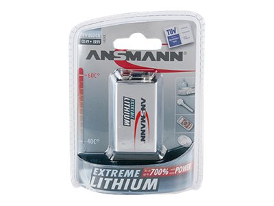Image ANSMANN Lithium Batterie 9V Block E 1er Blister (5021023)