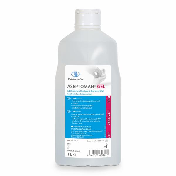 Image ASEPTOMAN GEL | 1 Liter Spenderflasche <br>alkoholisches Händedesinfektionsmittel<br>+++ BIOZIDPRODUKTE VORSICHTIG VERWENDEN. VOR GEBRAUCH STETS ETIKETT UND PRODUKTINFORMATIONEN LESEN +++