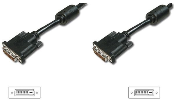 Image ASSMANN Monitorkabel DVI St/St 3m Dual Link 2Ferrit Kerne Anschlusskabel K8 bul
