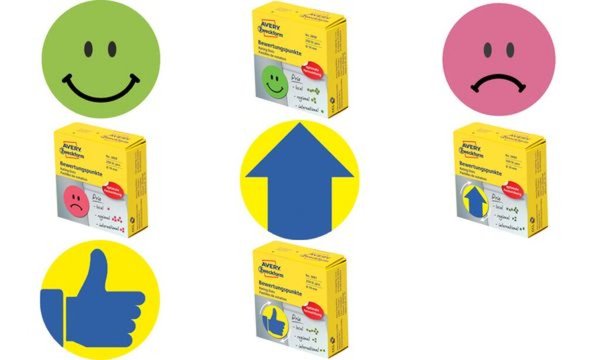 Image AVERY ZWECKFORM Markierungspunkte, Gesicht positiv, grün Bewertungssymbole Durc