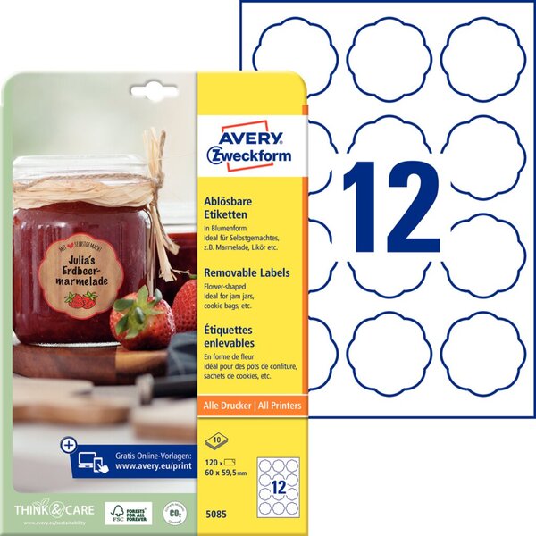 Image AVERY ZWECKFORM Runde Etik.60x59,5mm (5085)