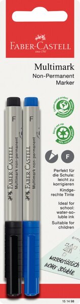Image Multimark Folienstift, Strichstärke: 0,8, 2er Blisterkarte, blau/schwarz,