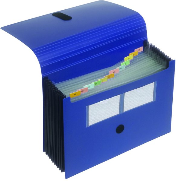 Image Akkordeon-Tasche 12er dunkelblau 240 x 330 x 28 mm (HxBxT)