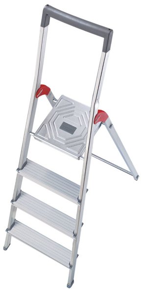 Image Alu-Sicherheits-Stehleiter L60 StandardLine, 4 Stufen, Rutschsichere Steckfüße