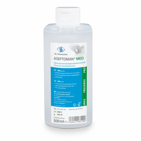 Image Aseptoman®  med |  500 ml Spenderflasche alkoholisches Händedesinfektionsmittel+++ BIOZIDPRODUKTE VORSICHTIG VERWENDEN. VOR GEBRAUCH STETS ETIKETT UND PRODUKTINFORMATIONEN LESEN +++