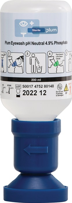 Image Augenspülflasche pH Neutral 200 ml 3 Jahre (ungeöff. Flasche) DIN EN15154-4 PLUM
