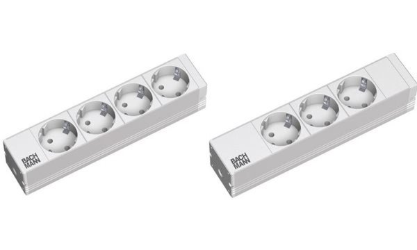 Image BACHMANN 10" 1HE 4xSchuko Strom 333.0122 2m Schuko 208mm