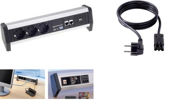 Image BACHMANN Desktop-Steckdosenleiste mit Datenanschluss