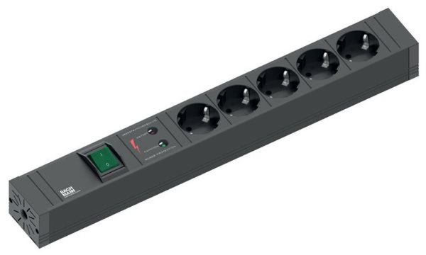 Image BACHMANN Steckdosenleiste 5fach 420.0022 Connect Line mit Schalter Übersp.schutz