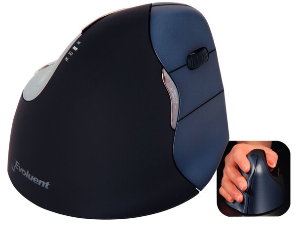 Image BAKKERELKHUIZEN Evoluent VerticalMouse 4 Wireless, für Rechtshänder, USB, anthr