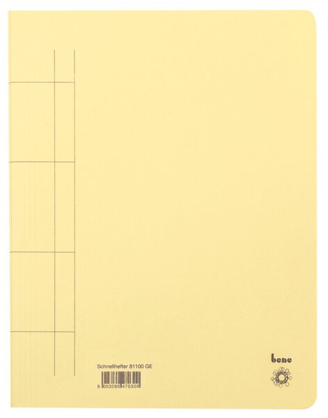 Image Schnellhefter, A4, 250g/m2, gelb kaufm. Heftung, für ca. 250 Blatt