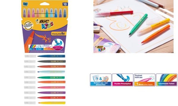 Image BIC KIDS Fasermaler Visaquarelle, 1 0er Kartonetui (5103144)