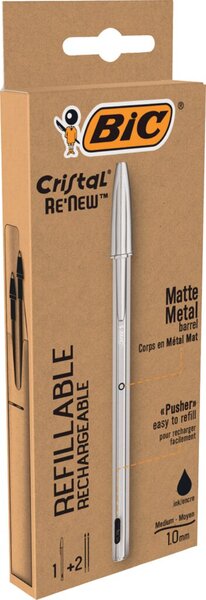 Image BIC Kugelschreiber Cristal RE'NEW, schwarz