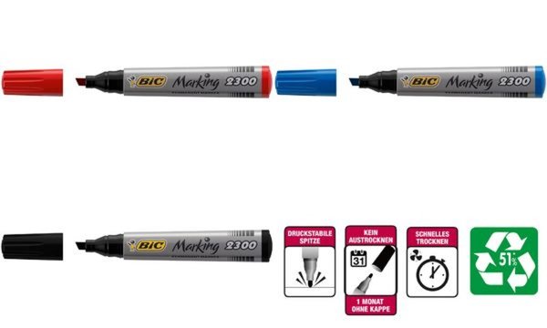 Image BIC Permanent-Marker Marking 2300 E colutions, rot (331155400)