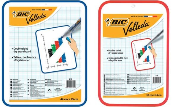 Image BIC Weißwandtafel Velleda, 2 Seiten , Maße: 300 x 440 mm (336663000)