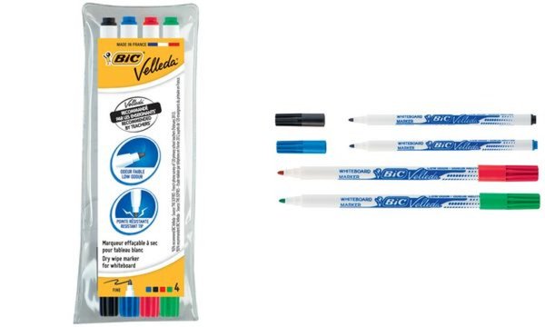 Image BIC Whiteboard-Marker Velleda 1721, Rundspitze, 4er Etui (331159100)