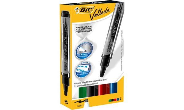 Image BIC Whiteboard-Marker Velleda Liqui d Ink Pocket, 4er Etui (5103434)