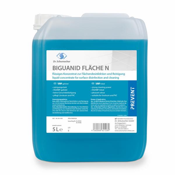 Image BIGUANID FLÄCHE NR | 5 Liter flüssiges Konzentrat zur Flächendesinfektion und Reinigung+++ DESINFEKTIONSMITTEL VORSICHTIG VERWENDEN. VOR GEBRAUCH STETS ETIKETT UND PRODUKTINFORMATIONEN LESEN. +++