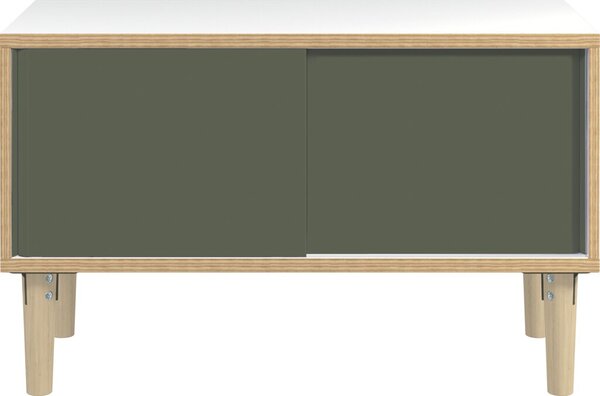 Image BISLEY Sideboard Poise POS1007W634 verkehrsweiß, anthrazitgrau 2 Fachböden 100,0 x 45,0 x 62,1 cm