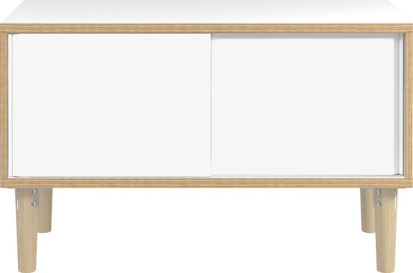 Image BISLEY Sideboard Poise POS1007W620 verkehrsweiß, rosa 2 Fachböden 100,0 x 45,0 x 62,1 cm