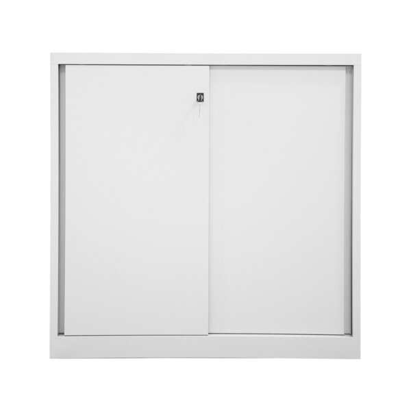 Image Schiebetürenschrank ECO, 2 Fachböden 3 Ordnerhöhen, lichtgrau