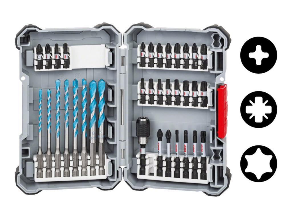 Image BOSCH Bit-Set 35teilig Bosch Accessories Pick and Clic MultiConstruction Drill 