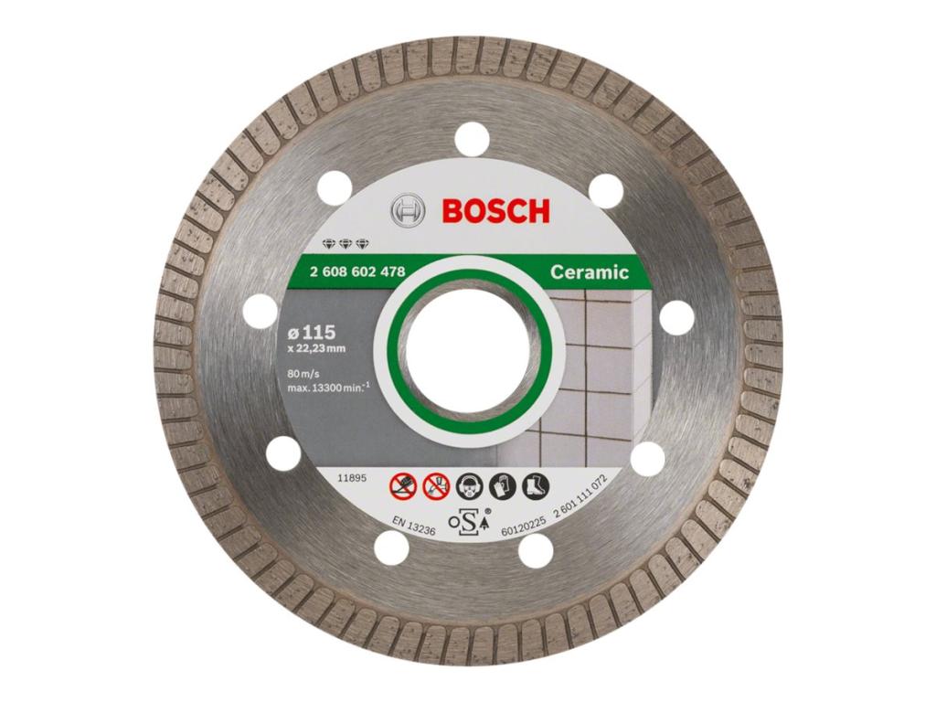 Image BOSCH Diamanttrennscheibe Best for Ceramic Extraclean Turbo, 115 x 22,23 x 1,4 