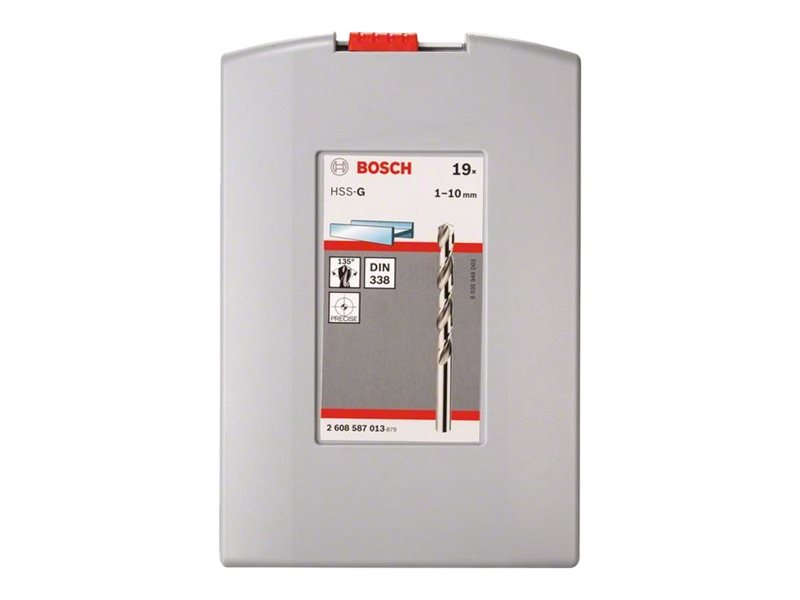 Image BOSCH HSS Metall-Spiralbohrer-Set 19teilig 2608587013 geschliffen DIN 338 Zylin