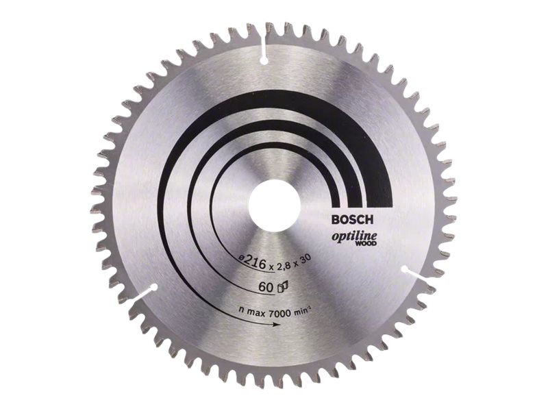 Image BOSCH Kreissägeblatt Optiline Wood, 216 x 30 x 2,8 mm, 60 Bosch 2608640642 Dick
