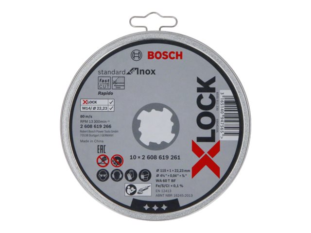 Image BOSCH Powertools X-LOCK Trennsch.Dose10x115,1mm Std | 2608619266 Inox